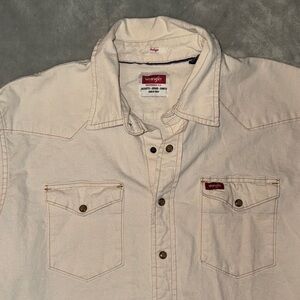 Wrangler Men's Casual Cream Button Down Shirt XL